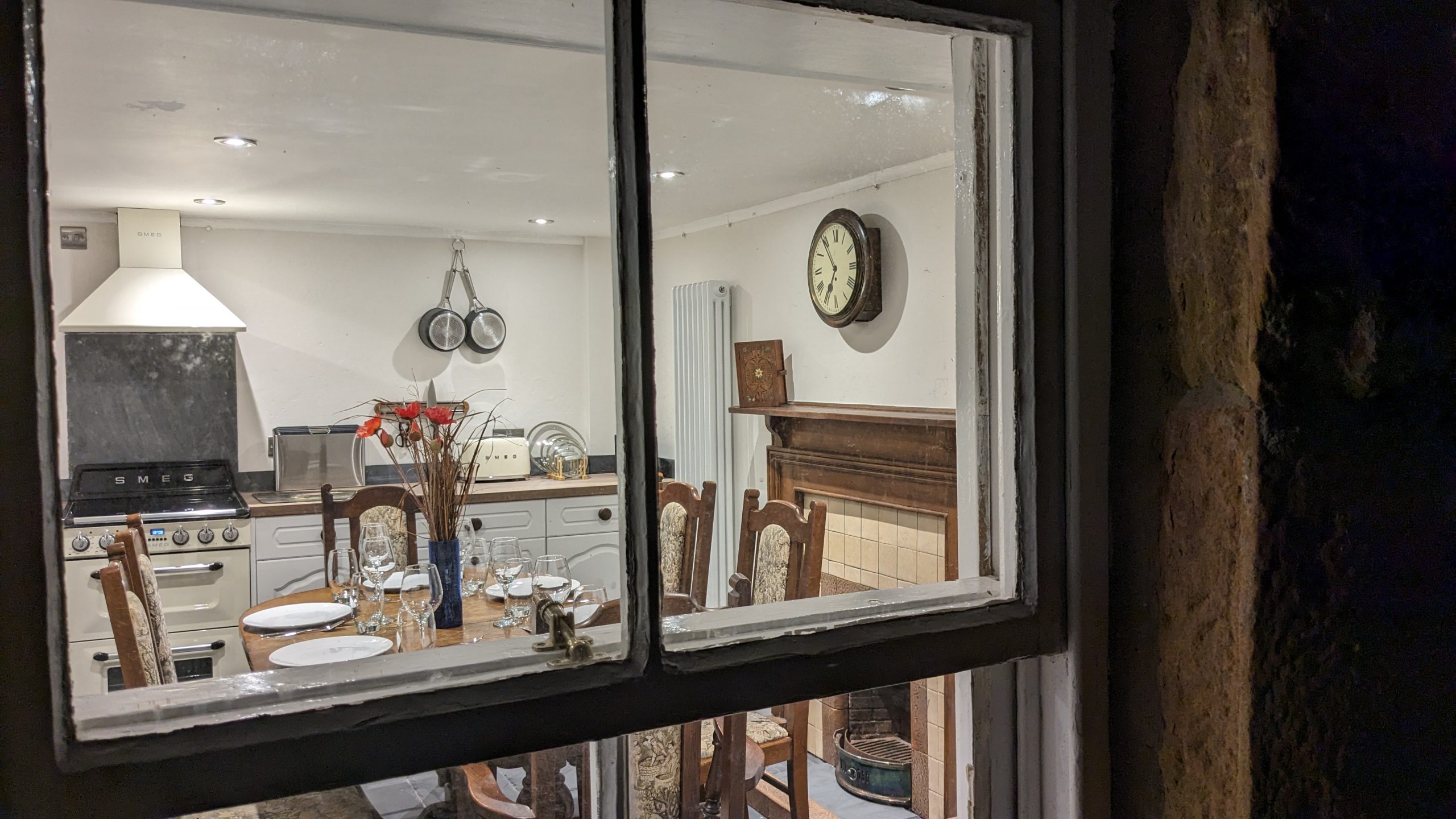 Peaking through the kitchen window at School Hill Croft in Dornoch